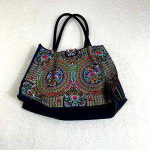 Overnight bag or large purse, unique Mexican stitching
